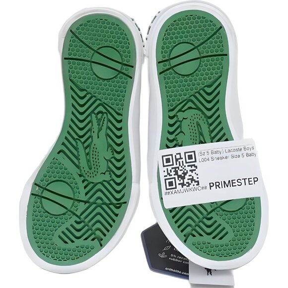 Lacoste L004 Boys Sneakers White Green Casual Lace Up Kids US 5 - Picture 6 of 6